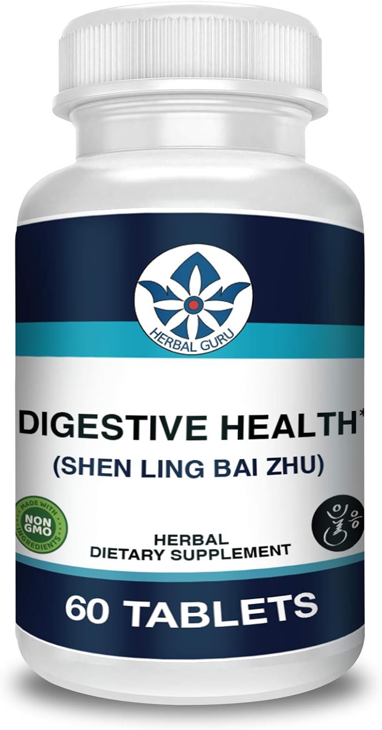 Herbal Guru Digestive Health (Shen Ling Bai Zhu) - 60 Cápsulas Vegetarianas