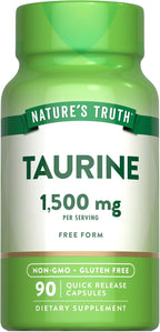 Nature's Truth Suplemento de Taurina, 1500 mg, 90 Cápsulas, Sin Gluten y No-GMO