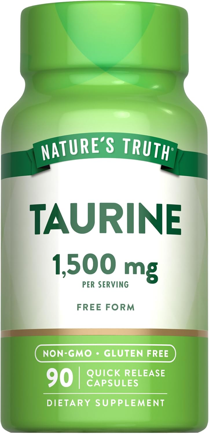 Nature's Truth Suplemento de Taurina, 1500 mg, 90 Cápsulas, Sin Gluten y No-GMO