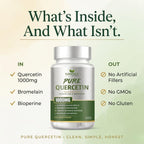 Sundhed Natural Quercetina Pura con Bromelina y Bioperina - 1000 mg, 60 Cápsulas