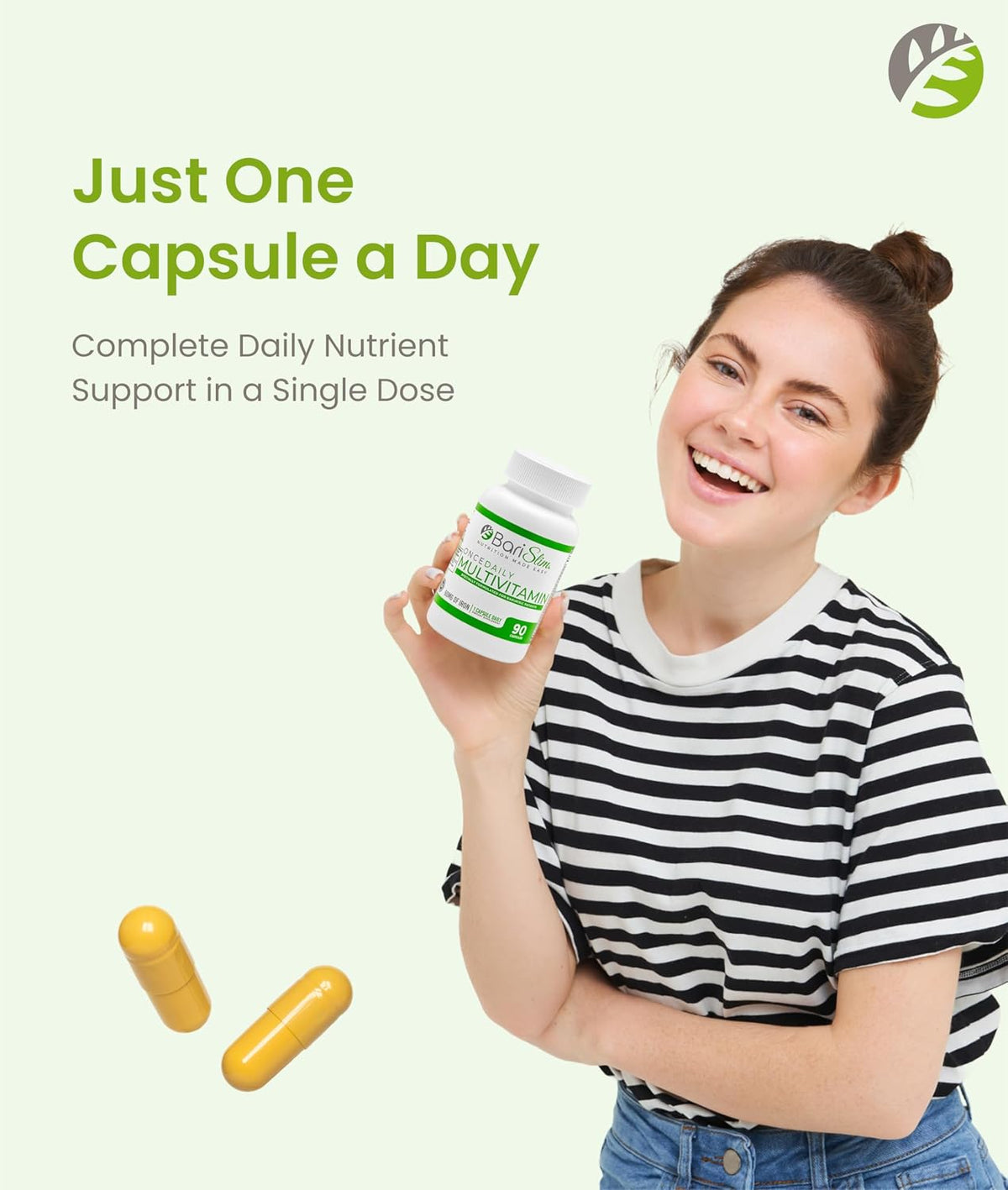 BariSlim Multivitamínico Bariátrico con Hierro - 60 mg de Hierro - 90 Cápsulas – Image 7