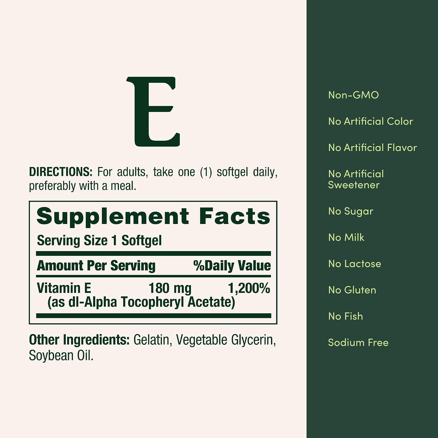 Nature's Bounty Vitamina E 400 IU - 120 Cápsulas Blandas