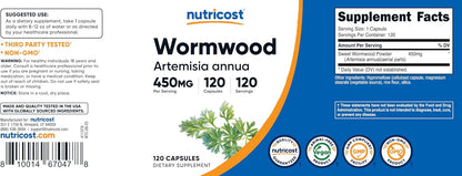 Cápsulas de Artemisa Dulce (Sweet Wormwood) 450 mg - 120 Cápsulas - Nutricost – Image 6