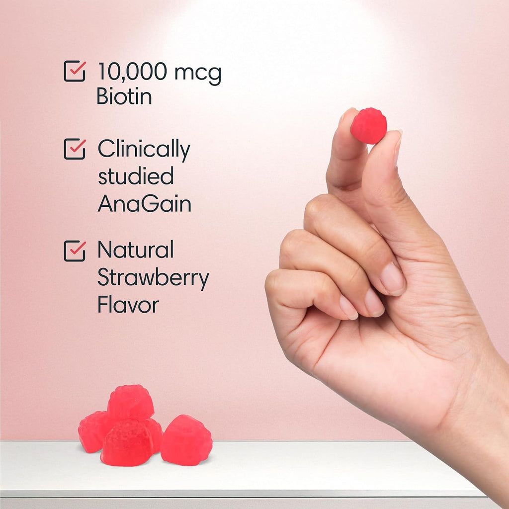 Consult Health BIOTIN GAIN Gummies con ANAGAIN - 10.000 mcg de Biotina - 60 Gominolas