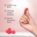 Consult Health BIOTIN GAIN Gummies con ANAGAIN - 10.000 mcg de Biotina - 60 Gominolas