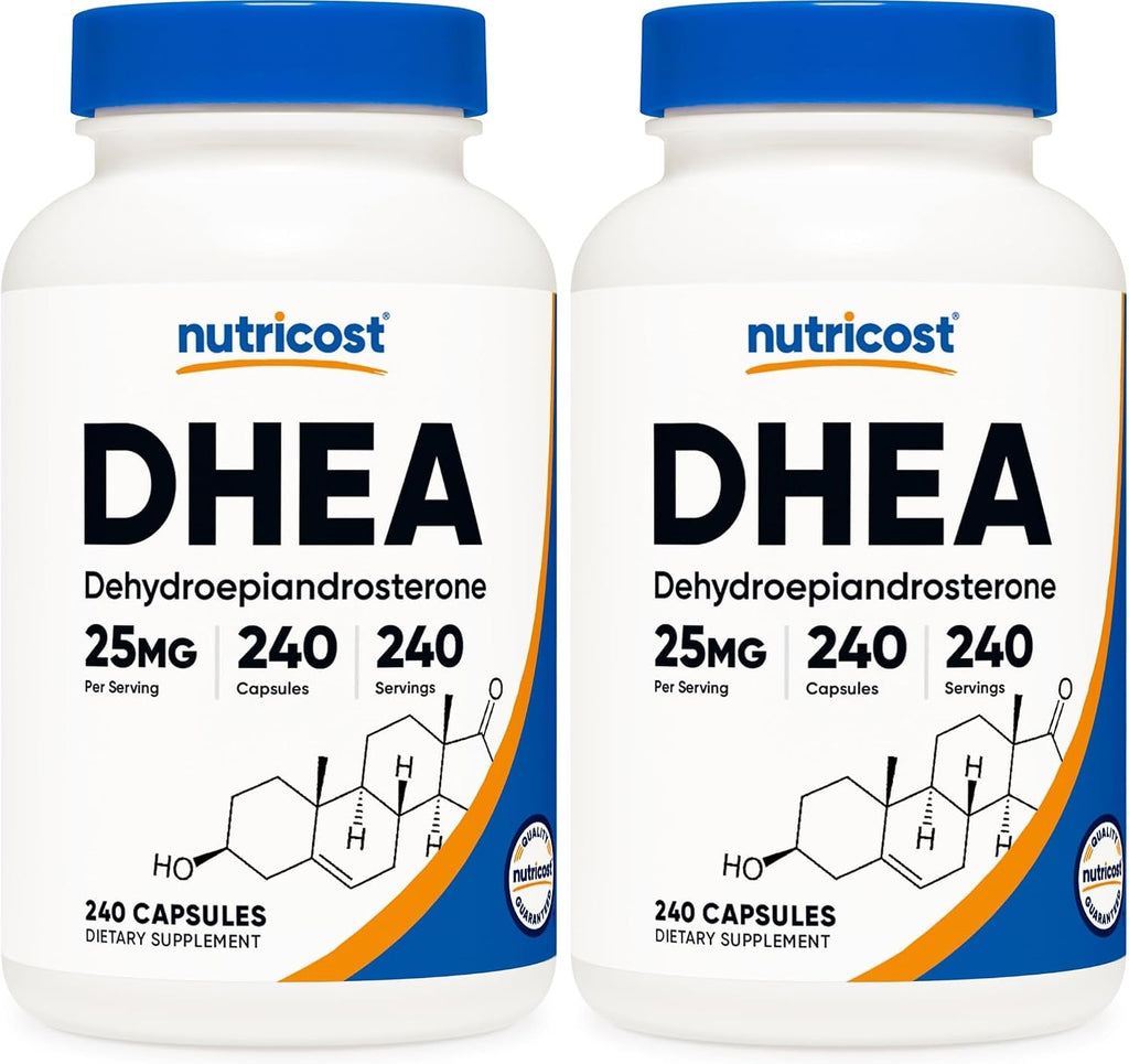 Nutricost DHEA 25mg, 240 Cápsulas - Sin Gluten, Sin Soja, No GMO