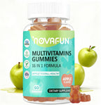 Novafun Multivitamin Gummies - 16 en 1, para Mujeres, Hombres y Niños, Vegano, Sin Azúcar, 60 Gominolas