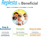 Replesta 50.000 UI Vitamina D3 (Colecalciferol) – Comprimido Masticable Semanal – Sabor Naranja Natural – 4 Unidades
