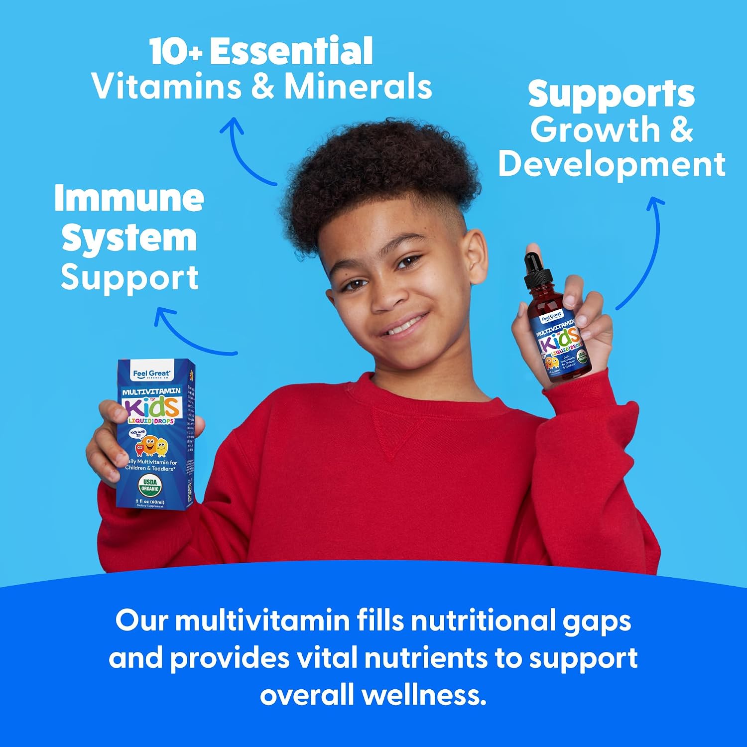 Feel Great Vitamins Multivitamínico Orgánico Líquido para Niños, 59 ml