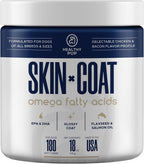 Healthy Pup Suplementos de Aceite de Pescado para Perros - 180 Golosinas Masticables - Omega 3, EPA, DHA, Biotina y Vitamina E - Piel y Pelaje Saludables