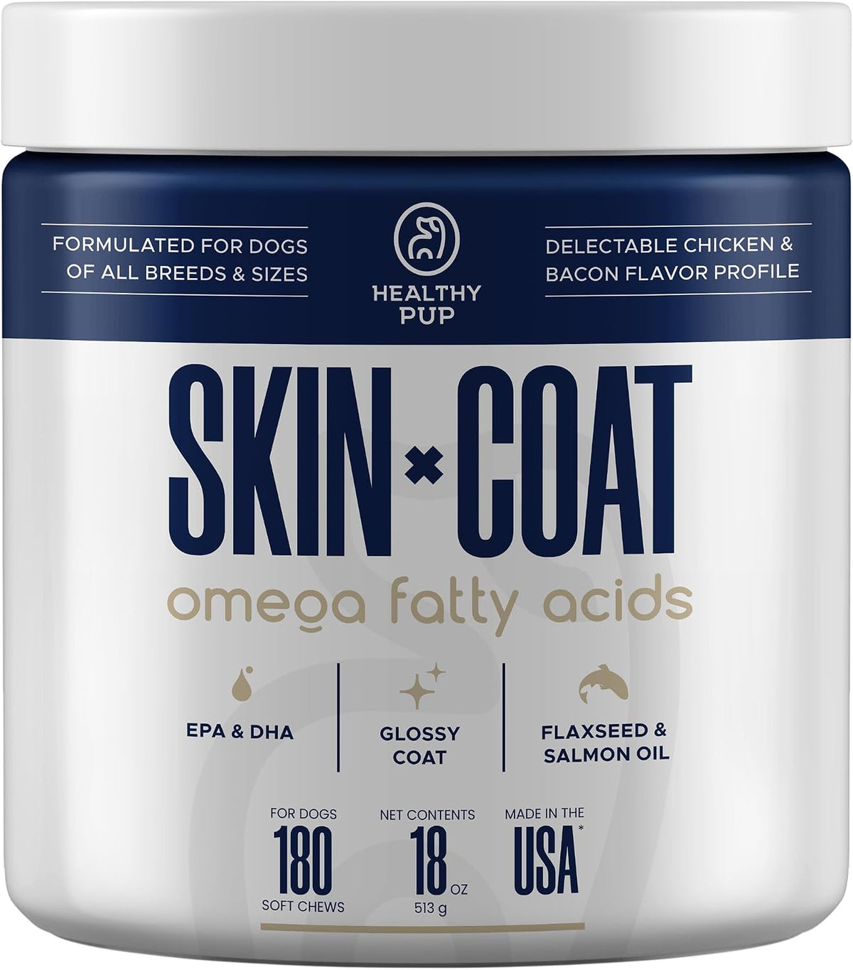 Healthy Pup Suplementos de Aceite de Pescado – Piel y pelaje saludables: El omega 3 contribuye a mantener la – Image 1