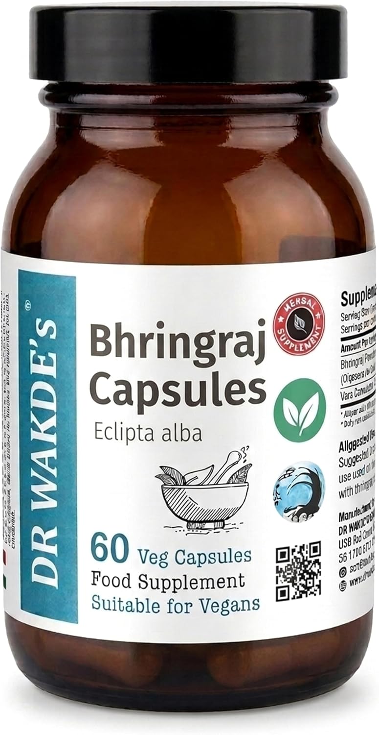 DR WAKDE's Bhringraj - Eclipta Alba Capsules - Hair & Liver Support - 60 Vegan Capsules