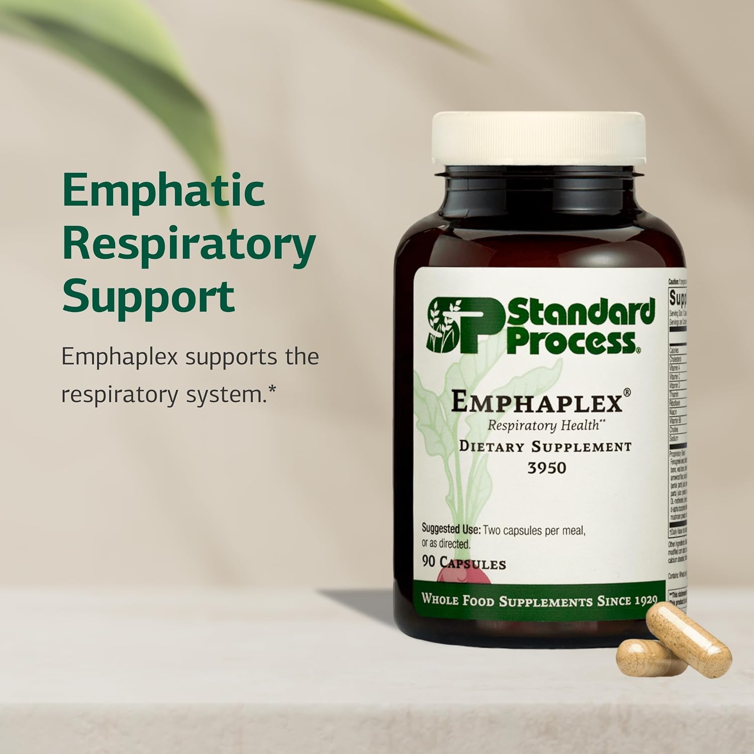 Standard Process Emphaplex - Suplemento para el Sistema Respiratorio con Apoyo Antioxidante - 90 Cápsulas (45 Porciones)