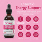 BioSource Labs Essential B Complex - Complejo B Líquido Sublingual Vegano con Metil B12 (60 ml)
