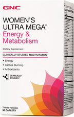 GNC Women's Ultra Mega Energy and Metabolism Multivitamin for Women, 180 caplets