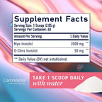 Myo-Inositol & D-Chiro Inositol en Polvo | Proporción 40:1 | 2000mg Myo + 50mg D-Chiro | 60 Dosis