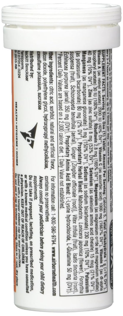 Airborne Comprimidos Efervescentes Sabor Naranja, 1000 mg de Vitamina C, 10 Unidades – Image 2