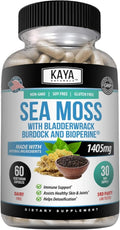 Kaya Naturals Sea Moss – Suplemento de Movilidad con Burdock Root y Bladderwrack (60 Cápsulas Vegetales)