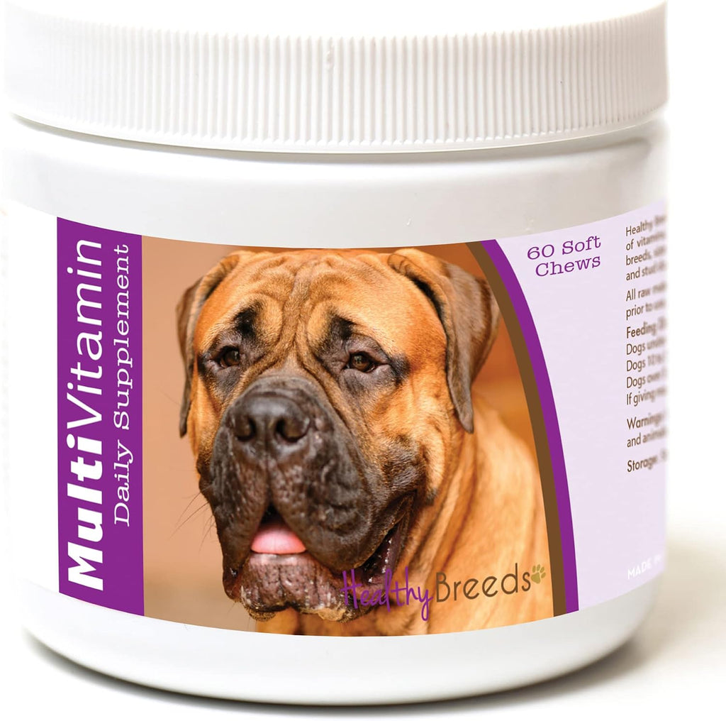Healthy Breeds Multivitamínico para Perros Bullmastiff - Masticables Suaves 60 Unidades