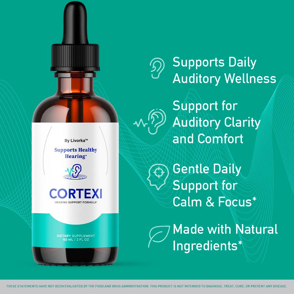 Cortexi Gotas Orales - Fórmula para la Salud Auditiva y Apoyo Auditivo - Pack de 2 Botellas (60 Días)