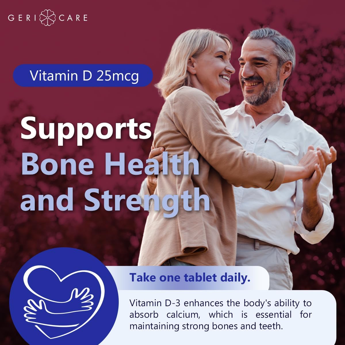 GeriCare Vitamina D-3 25 mcg (1.000 UI) – 200 Comprimidos