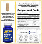 Natural Stacks NeuroFuel Original - Suplemento Nootrópico para la Concentración y Memoria - 75 Cápsulas