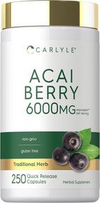 Carlyle Acai Berry – 250 Cápsulas | Complemento Alimenticio de Extracto Tradicional