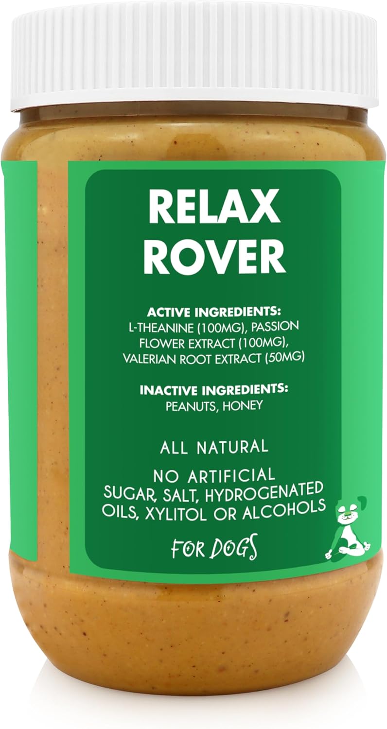 Relax Rover Buddy Budder (Estrés y Ansiedad) - Mantequilla de Cacahuete Natural para Perros, 482 g