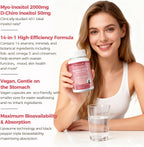 Myo-Inositol y D-Chiro Inositol para Mujeres, 14-en-1 Inositol Liposomal con Ácido Fólico, Omega-3 y Multivitaminas, 120 Cápsulas Veganas