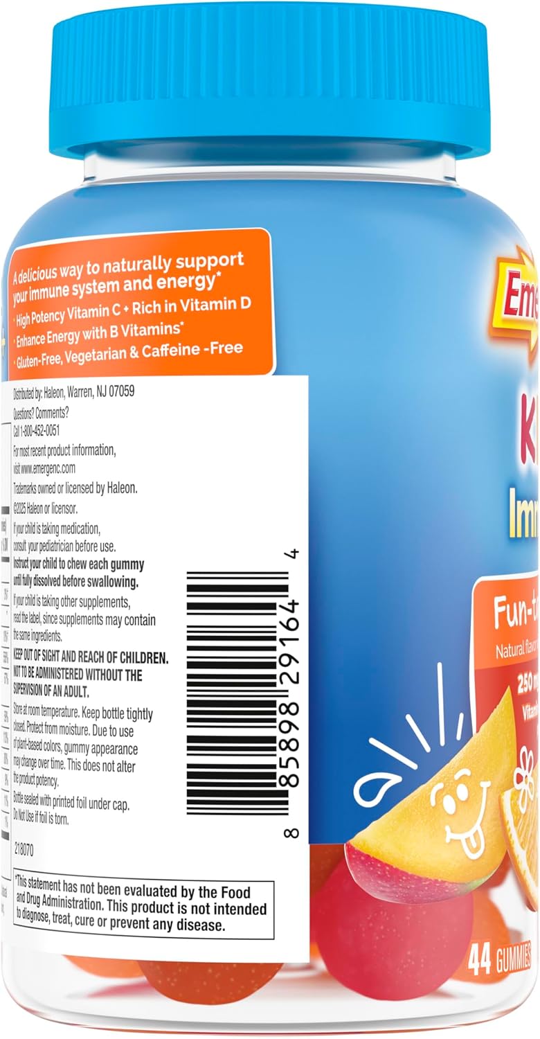 Emergen-C Kidz Gomitas de Vitamina C para el Sistema Inmunitario - Sabor Fruta Divertida - 44 unidades