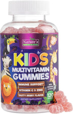 Multivitamínico Infantil Gomitas - Complejo de Vitaminas Diarias para Niños con Vitamina D, Vitaminas B, Zinc y Más - Apoyo Energía, Memoria y Sistema Inmunológico - Sabor Bayas Natural - 60 Gomitas
