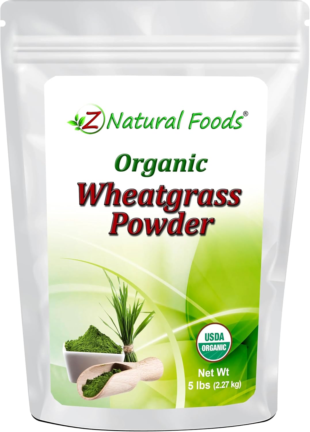 Polvo de Hierba de Trigo Orgánico - 5 Libras - 100% Puro, Crudo, No Transgénico, Vegano - Superalimento Verde para Batidos, Zumos y Recetas - Fuente de Proteína Vegetal Natural