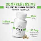 CHEERS Complejo B | 113,5 mg de Vitaminas B (B1, B2, B3, B6, B12) + Inositol y Colina | DRcaps® Plus | 60 Cápsulas Veganas