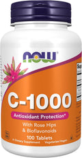 NOW Foods Vitamina C 1000 mg con Escaramujo y Bioflavonoides, 100 Comprimidos