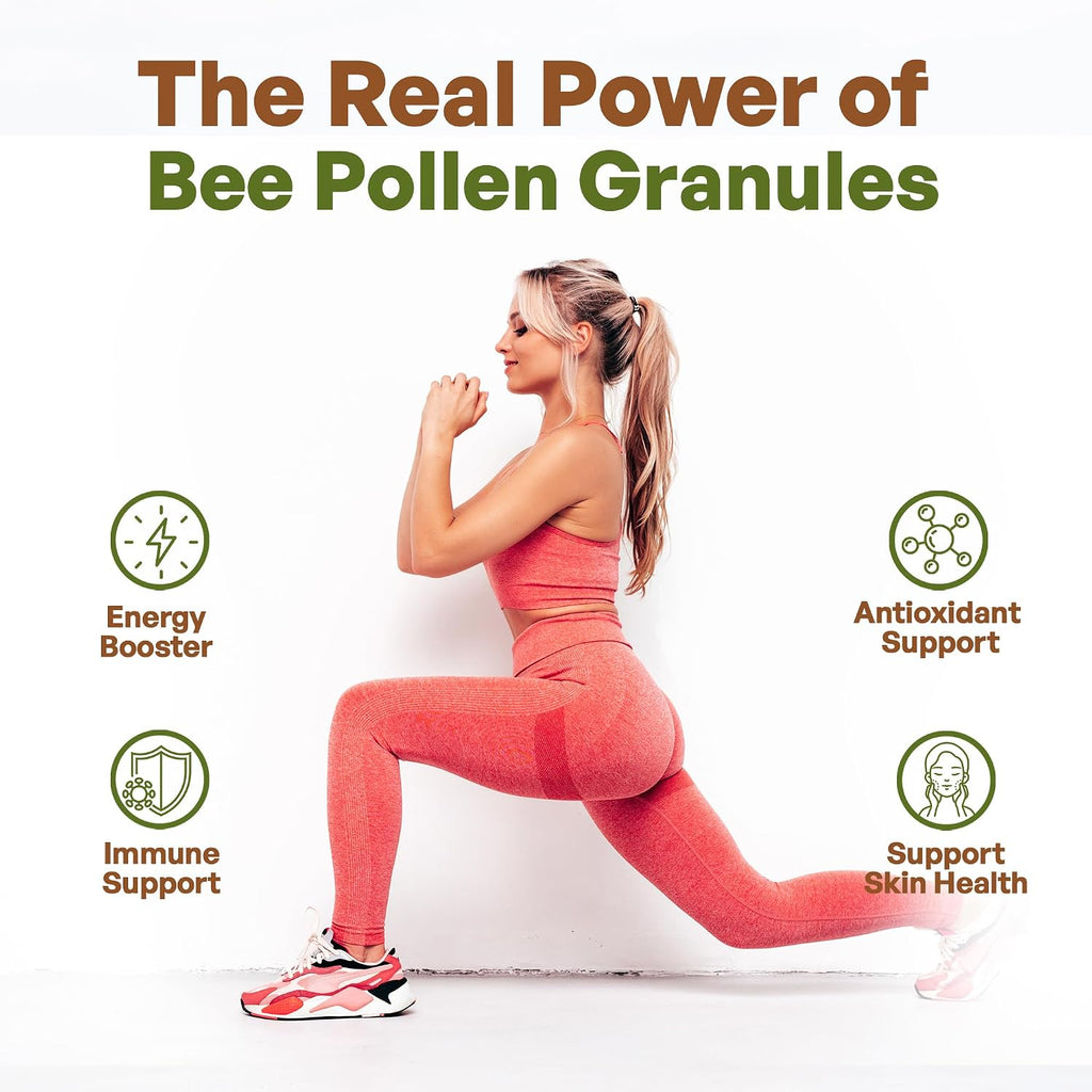 Go Nutra Gránulos de Polen de Abeja Puro - Superalimento Natural (454 g)