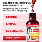 NUSAVA Complejo B12 Líquido Extra Fuerte 10000mcg - Gotas Sublinguales con Metilcobalamina, Sabor Frambuesa (Pack de 2)