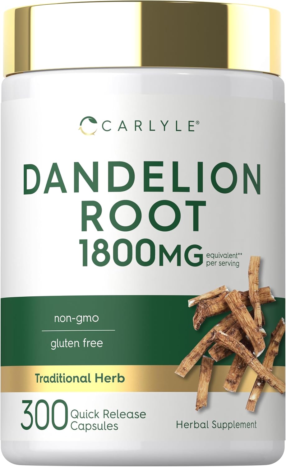 Carlyle Extracto de Raíz de Diente de León - 300 Cápsulas | Taraxacum Officinale