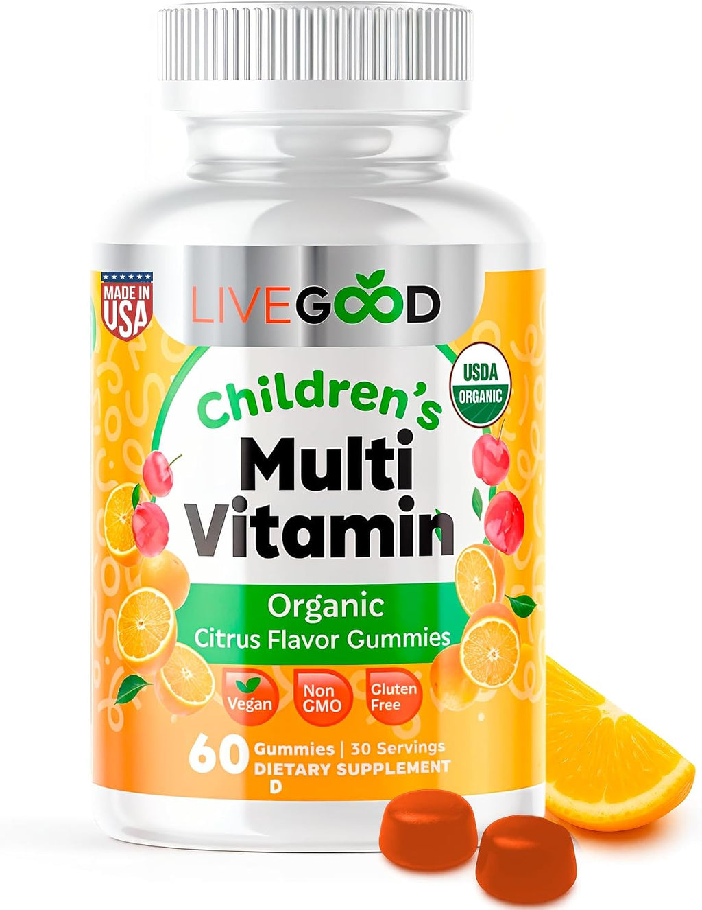 LIVEGOOD Gominolas Multivitamínicas Orgánicas para Niños – 60 unidades