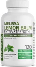 Bronson Melissa Bálsamo de Limón Extra Fuerte, Sin OGM, 120 Cápsulas Vegetarianas