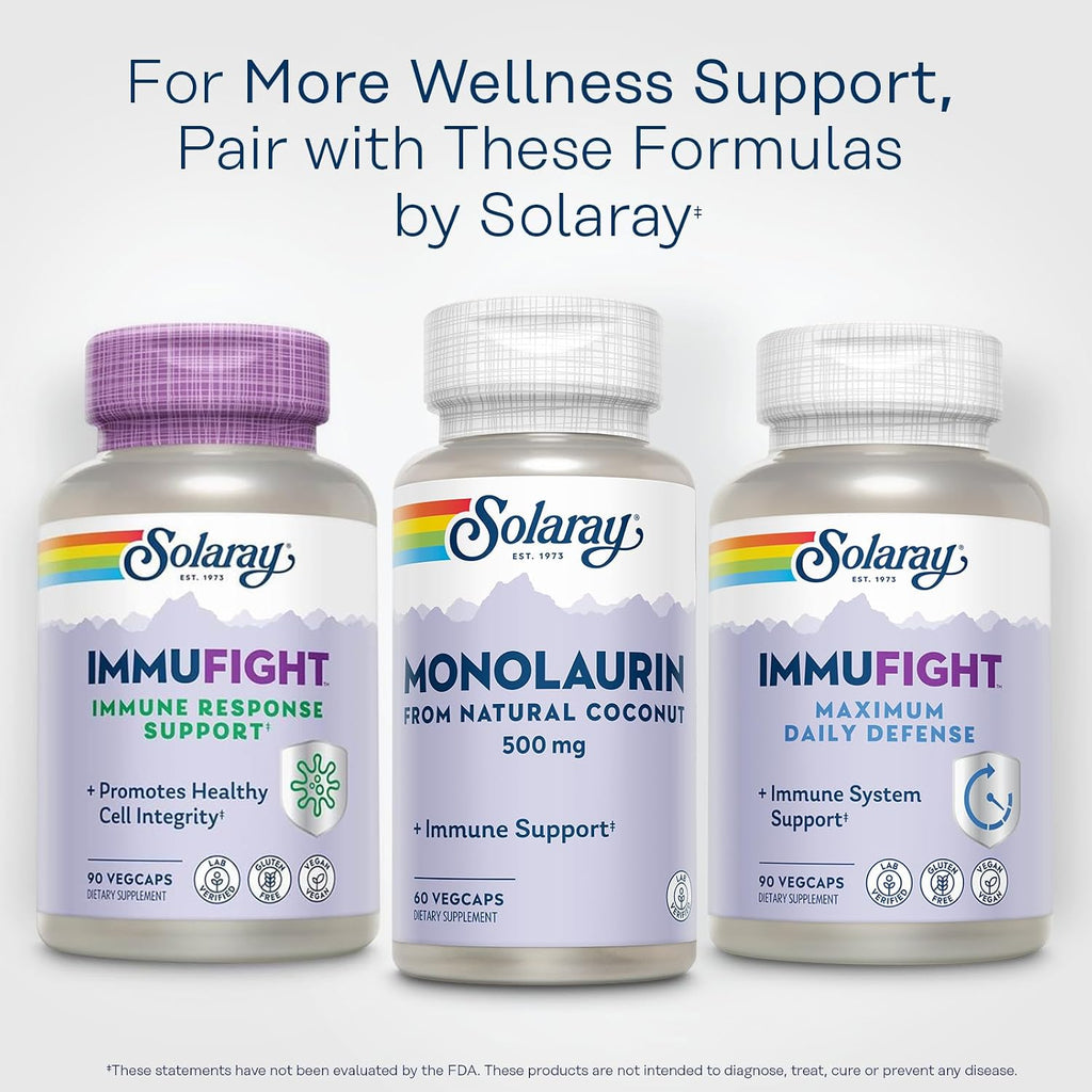 SOLARAY Monolaurin 500 mg from Natural Coconut - Food Supplement - 60 Vegan Capsules
