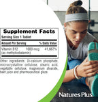 NaturesPlus Vitamina B12 1000 mcg - 90 Comprimidos - Metilcobalamina Bioactiva