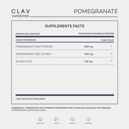 Extracto de Granada 1000 mg - 40% Ácido – Extracto de piel de granada (400 mg por dosis): Concentrado en ácido – Image 8