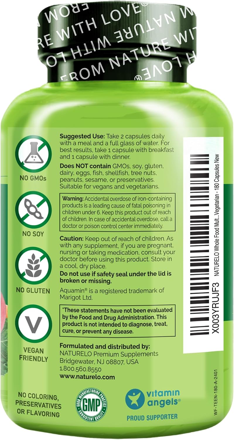 NATURELO Multivitamínico para Adolescentes, 180 Cápsulas