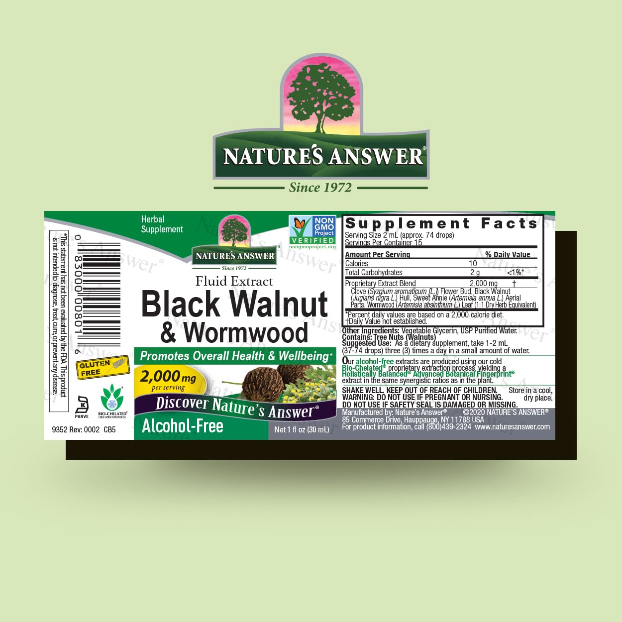 Nature's Answer Black Walnut & Wormwood Complex - 2,000 mg, 30 ml (1 oz)