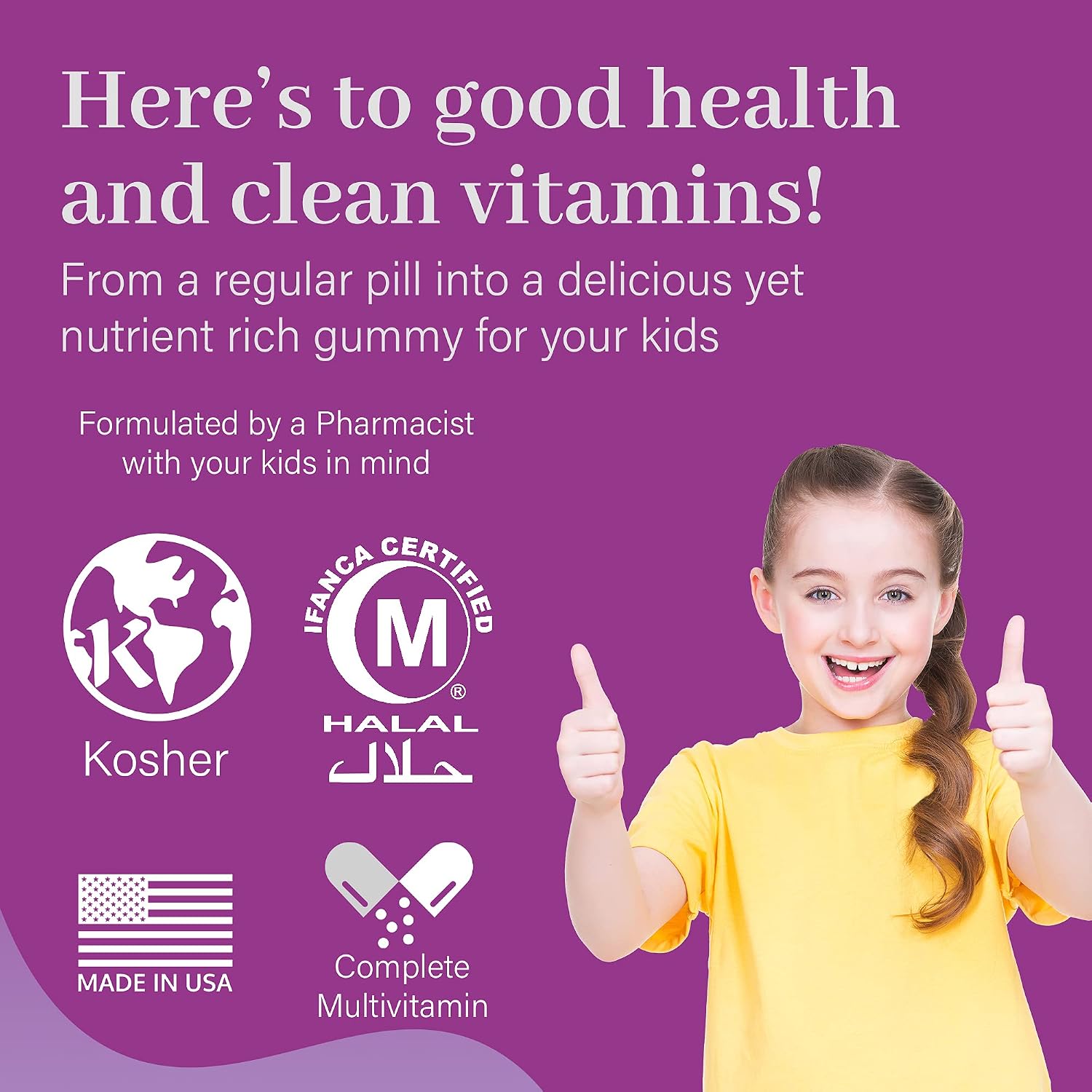 Salaam Nutritionals - Multivitaminas para Niños, Gominolas con 13 Vitaminas y Minerales Esenciales, 90 unidades