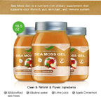 Seamoss Raw Gel con Irish Sea Moss - Suplemento de Musgo Marino - 524g (Sabor Manzana Canela)
