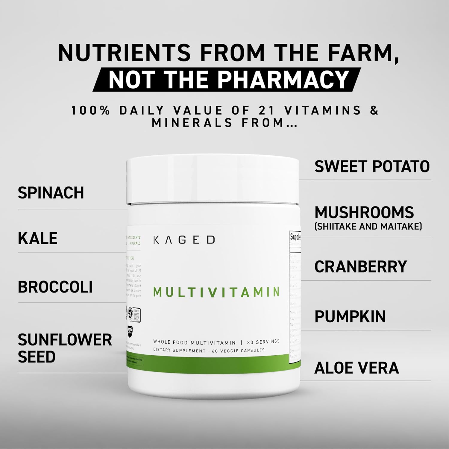 Kaged Multivitamin – Complejo Multivitamínico Vegano con Frutas y Verduras Ecológicas