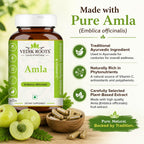 VEDIKROOTS Amla Capsules 100% Orgánico - Potenciador de Inmunidad Natural con Vitamina C (60 Cápsulas)