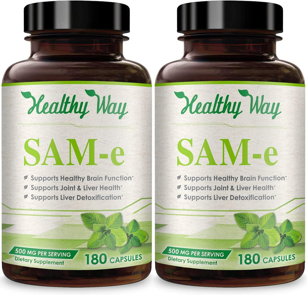 HealthyWayRx SAM-e 500mg - S-Adenosilmetionina - Suplemento de Alta Potencia (360 Cápsulas)