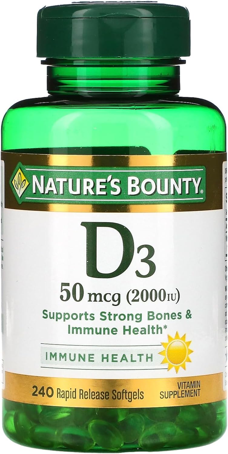 Nature's Bounty D3 2000 IU, 240 Cápsulas Blandas (Pack de 3)